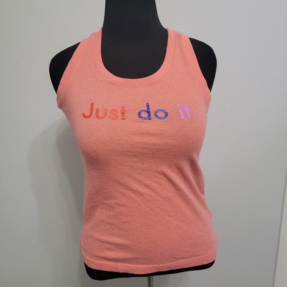 Nike Just Do It Tank Top Women’s Small Coral Pink Workout Athletic Shirt